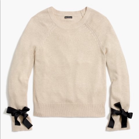 JCrew Bow Sleeves Crew Neck Sweater - Picture 2 of 9